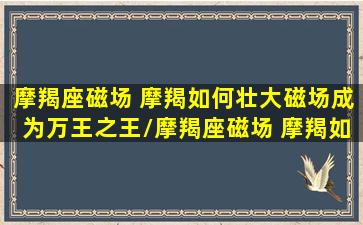 摩羯座磁场 摩羯如何壮大磁场成为万王之王/摩羯座磁场 摩羯如何壮大磁场成为万王之王-我的网站